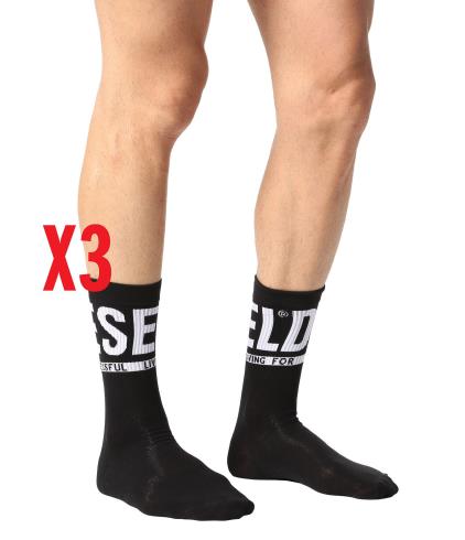 DIESEL ロゴ3Pクルー丈ソックス (DEM534085)