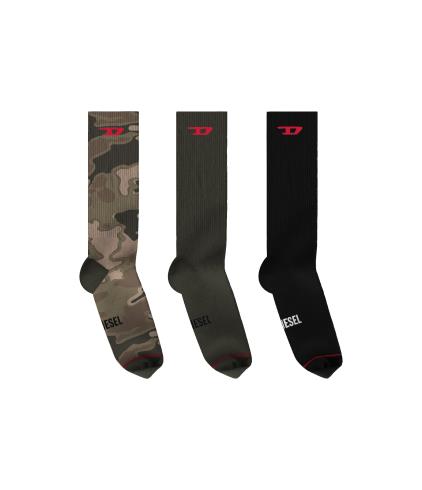 DIESL 迷彩柄無地3Pソックス(DEM734091)