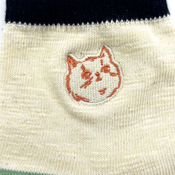 PAUL & JOE スラブミックス猫刺繍ソックス(PJM643024)