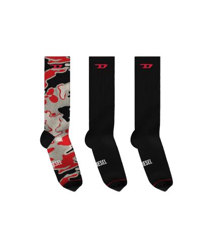 DIESL 迷彩柄無地3Pソックス(DEM734091)