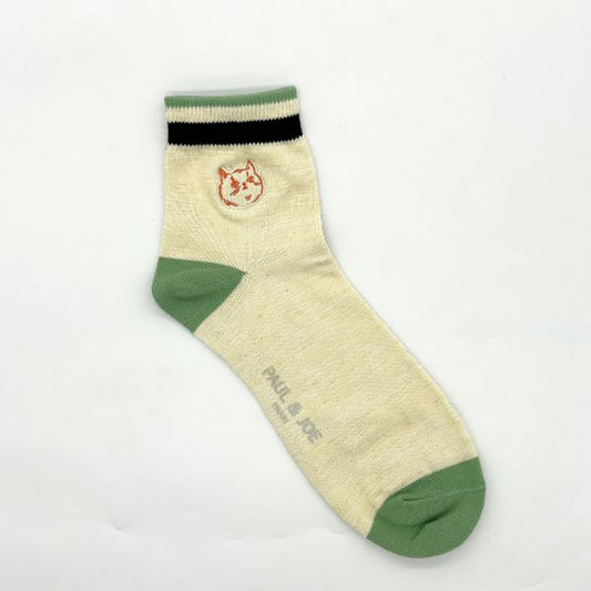 PAUL & JOE スラブミックス猫刺繍ソックス(PJM643024)
