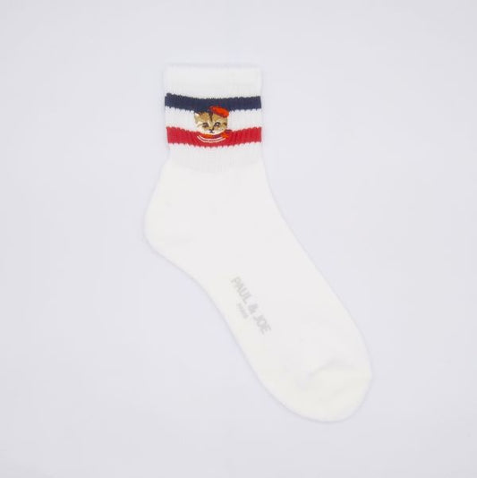 PAUL & JOE くるぶし丈 2本ラインパリヌネット柄(PJM643032)