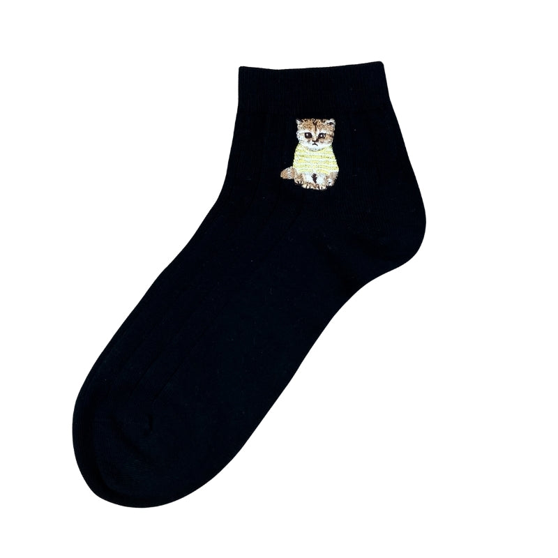 PAUL&JOE アンクル　１０Ｘ１リブお座りヌネット刺繍 (PJM662082)