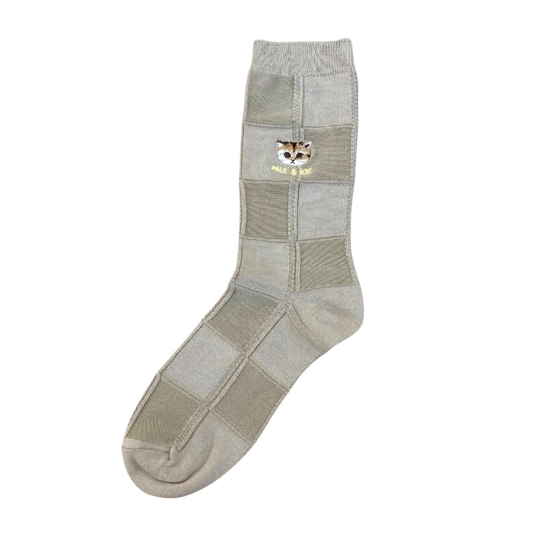 PAUL&JOE クルー　リンクスブロックチェック　ヌネット刺繍 (PJM664077)