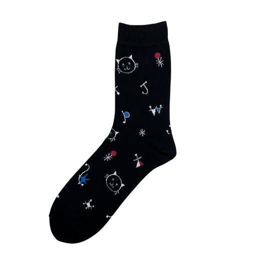 PAUL&JOE クルー　ＡＲＴ　ＣＡＴ　総柄 (PJM664079)