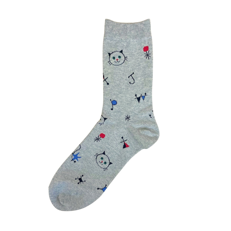 PAUL&JOE クルー　ＡＲＴ　ＣＡＴ　総柄 (PJM664079)